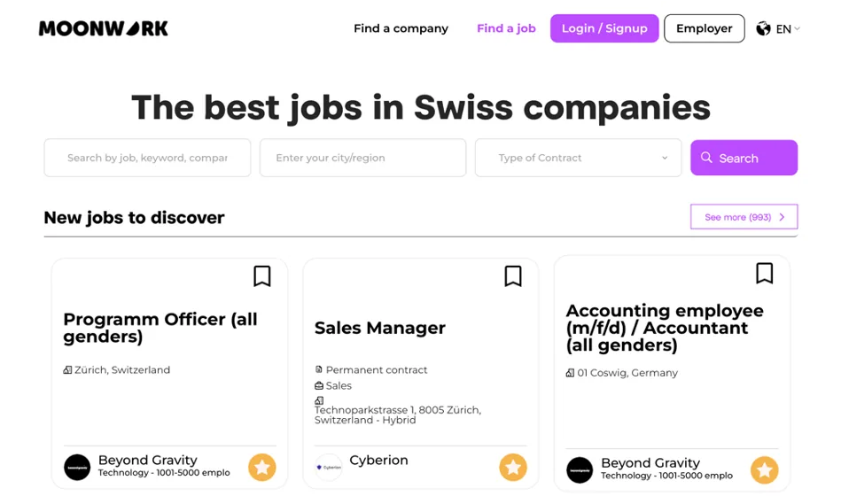 Développement de l'application web et mobile MoonWork: plateforme de recrutement par vidéo disponible en 4 langues.