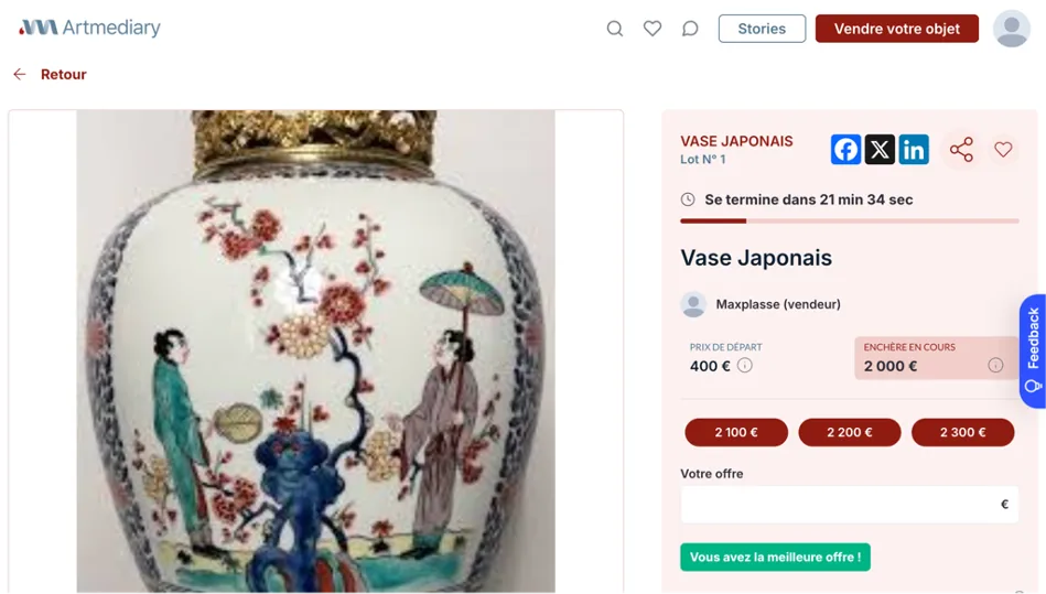 Développement d'une plateforme d'enchères d'objets d'arts