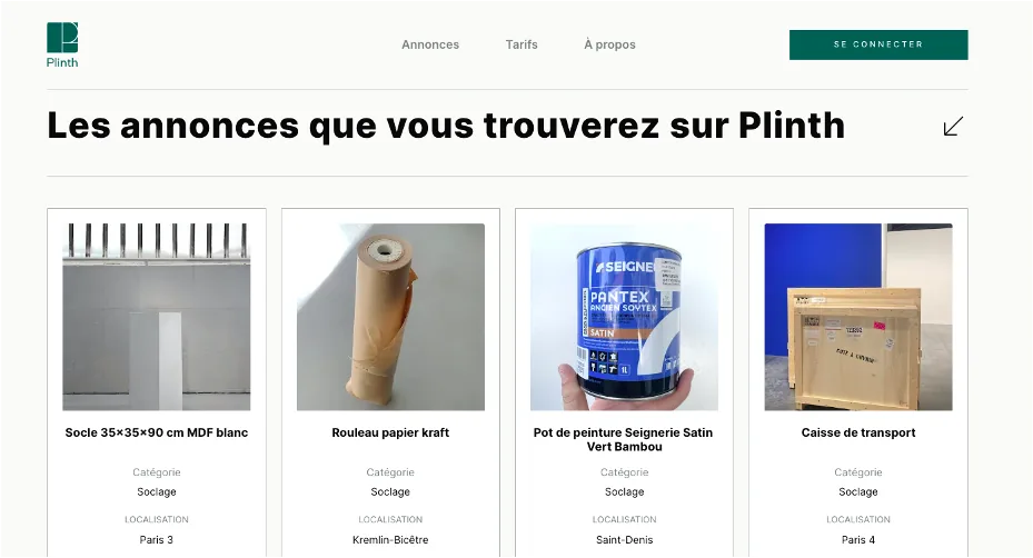 Plateforme d'économie circulaire pour le réemploi scénographique